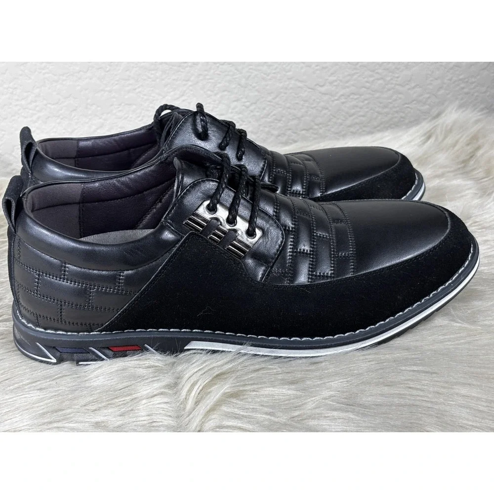 Gatsby Leather Oxford Derby Shoes Mens 9 Black Comfort Classic Lace Up